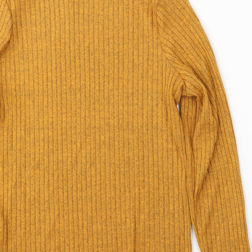 Primark Womens Yellow Round Neck Polyester Pullover Jumper Size L