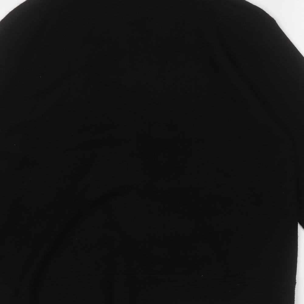 the stock shop Womens Black Mock Neck Acrylic Full Zip Jumper Size L