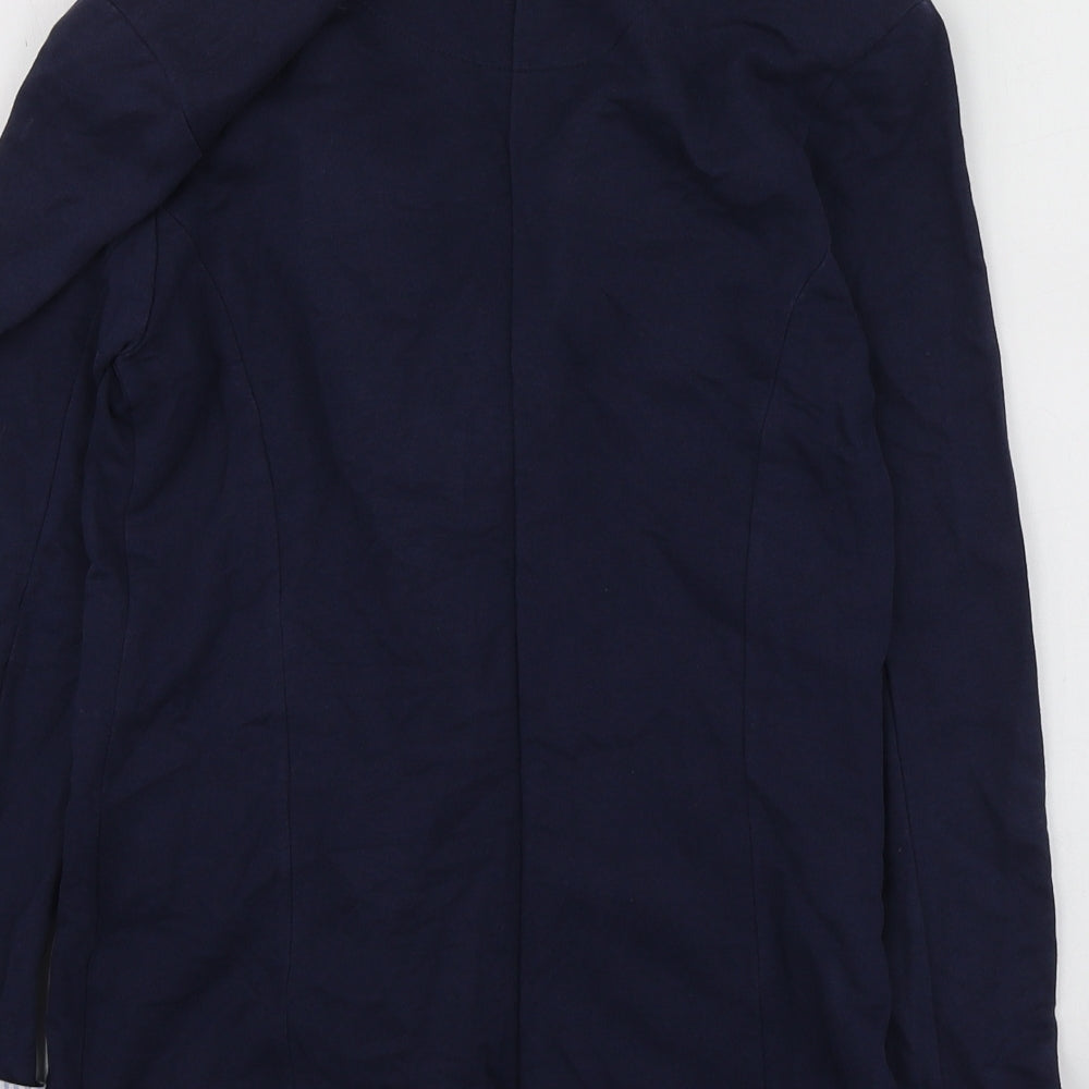 Internacionale Womens Blue Cotton Jacket Blazer Size 6