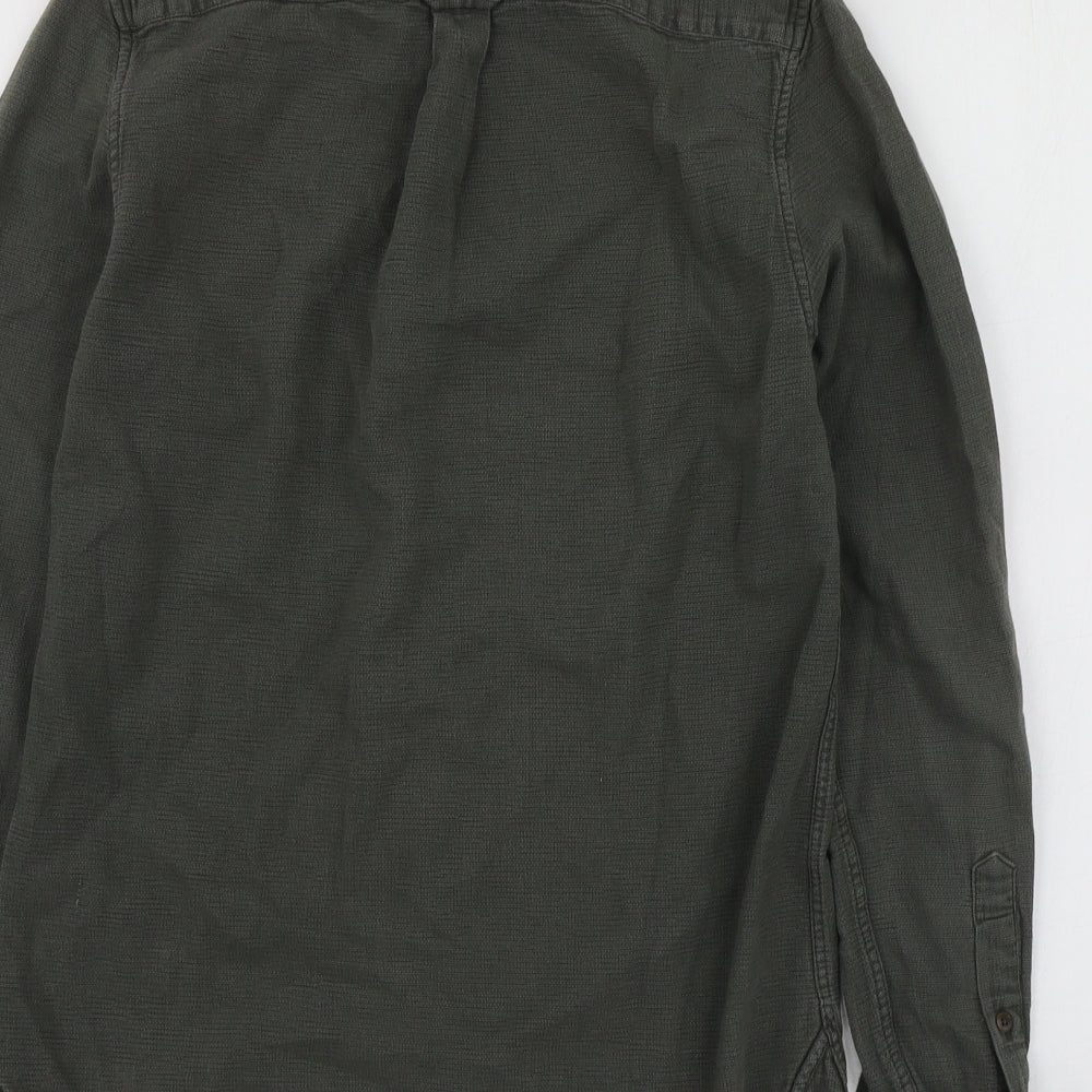 Burton Menswear Mens Green Cotton Button-Up Size S Collared