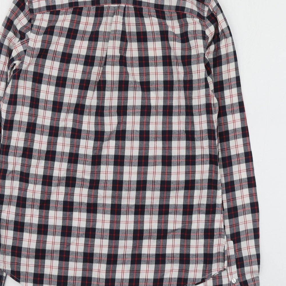 Jack Wills Womens Blue Plaid Cotton Basic Button-Up Size S Collared