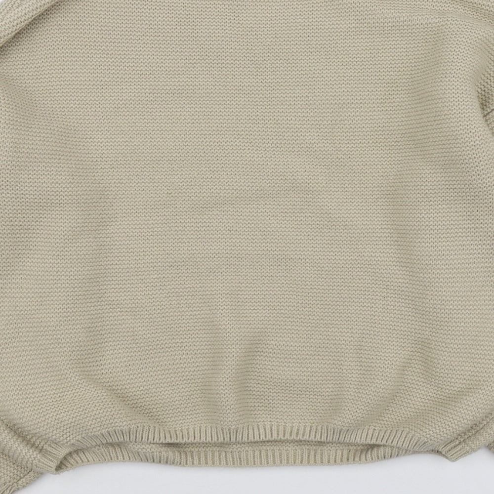 Onzie Womens Beige Round Neck Acrylic Pullover Jumper One Size