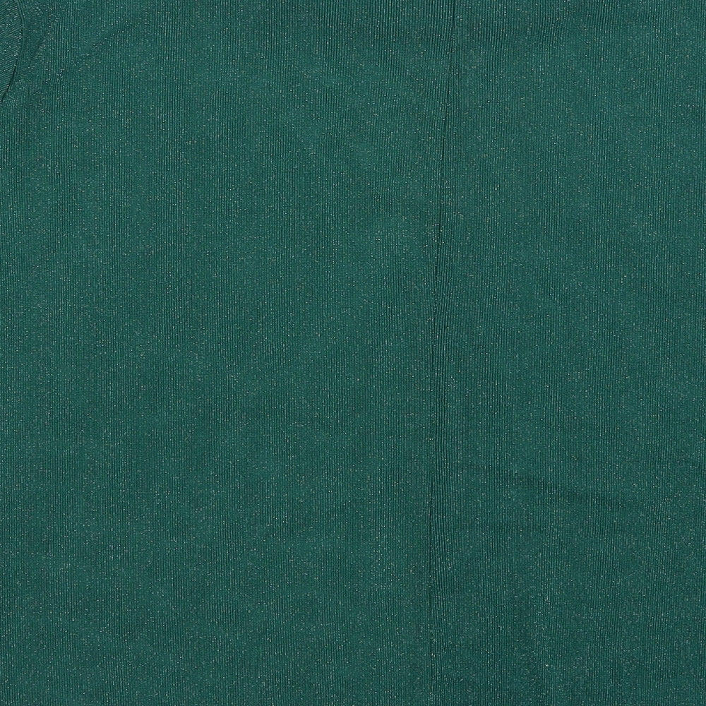 SheIn Womens Green Nylon Basic Blouse Size 2XL Crew Neck