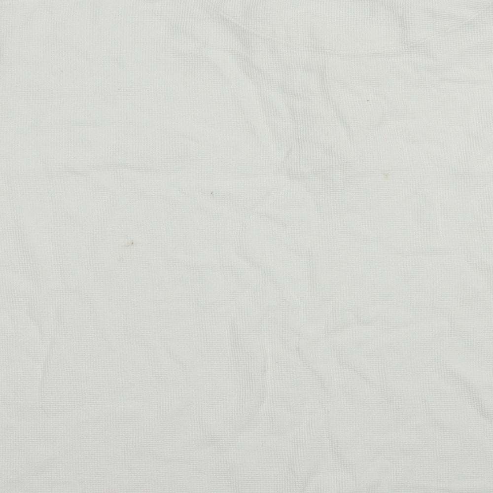 James Harvest Mens White Cotton Polo Size L Collared Button