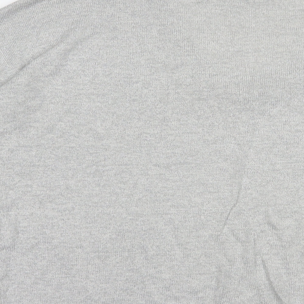 VERO MODA Womens Grey V-Neck Polyester Pullover Jumper Size S