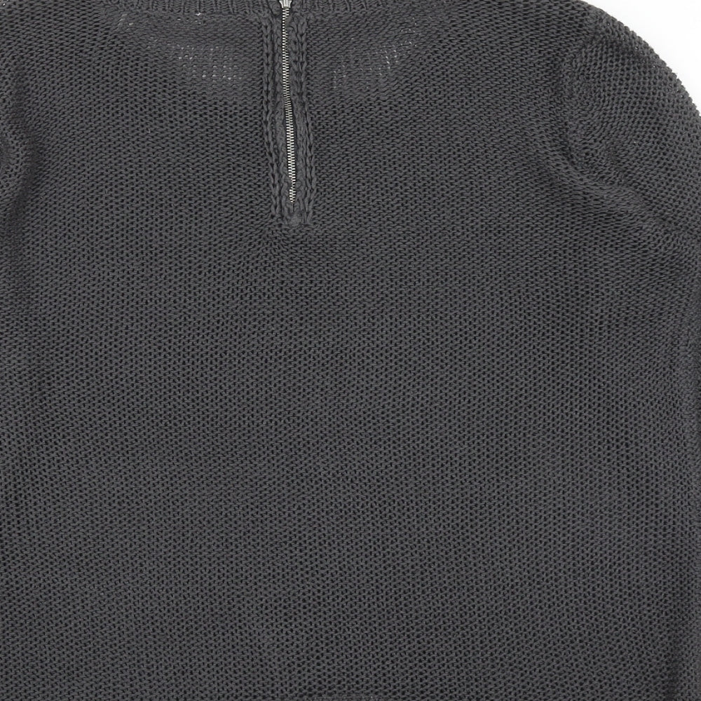 H&M Womens Grey Round Neck Acrylic Pullover Jumper Size M