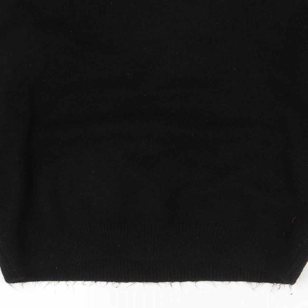 Matalan Womens Black Round Neck Acrylic Pullover Jumper Size S