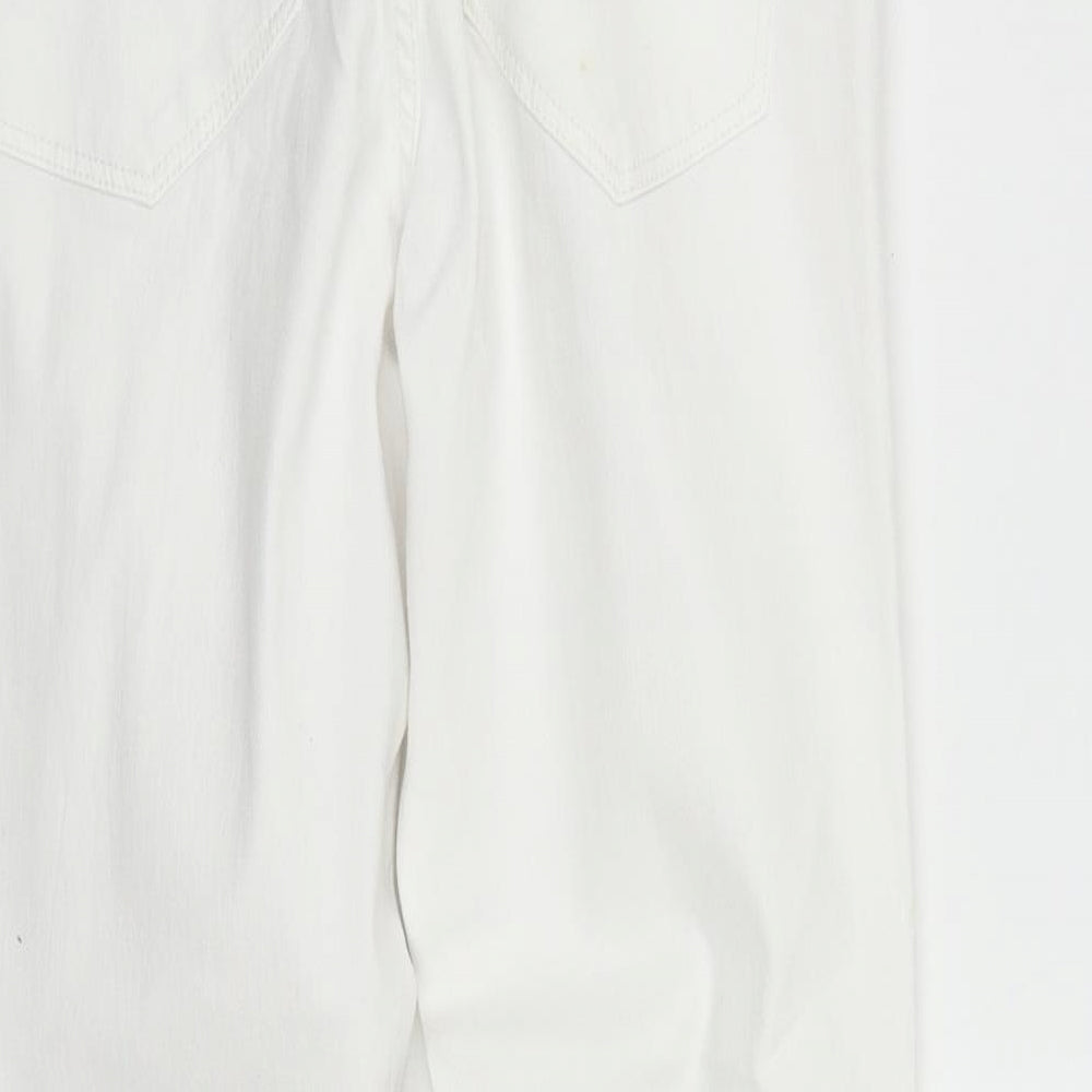 H&M Womens White Cotton Skinny Jeans Size 30 in L27 in Regular Zip