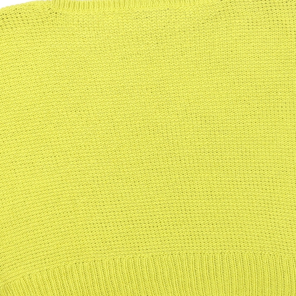 Wallis Womens Yellow Round Neck Acrylic Pullover Jumper Size M
