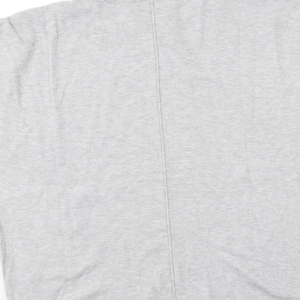 F&F Womens Grey Viscose Basic T-Shirt Size 12 Round Neck