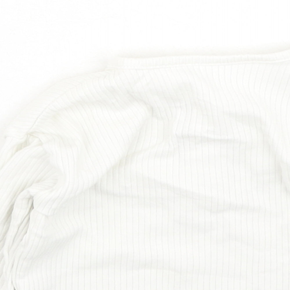 TU Baby White Cotton Basic Casual Size 0-3 Months Round Neck