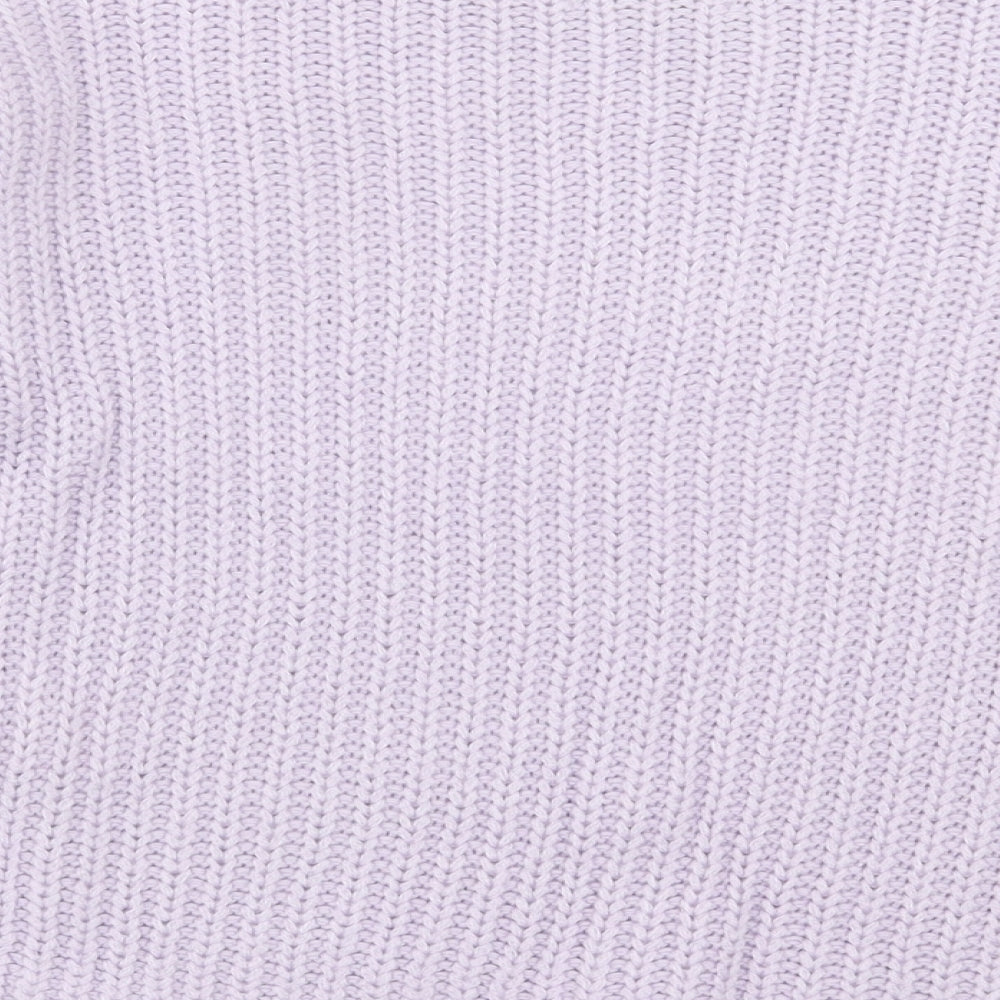 Only Womens Purple Crew Neck Acrylic Pullover Jumper Size S