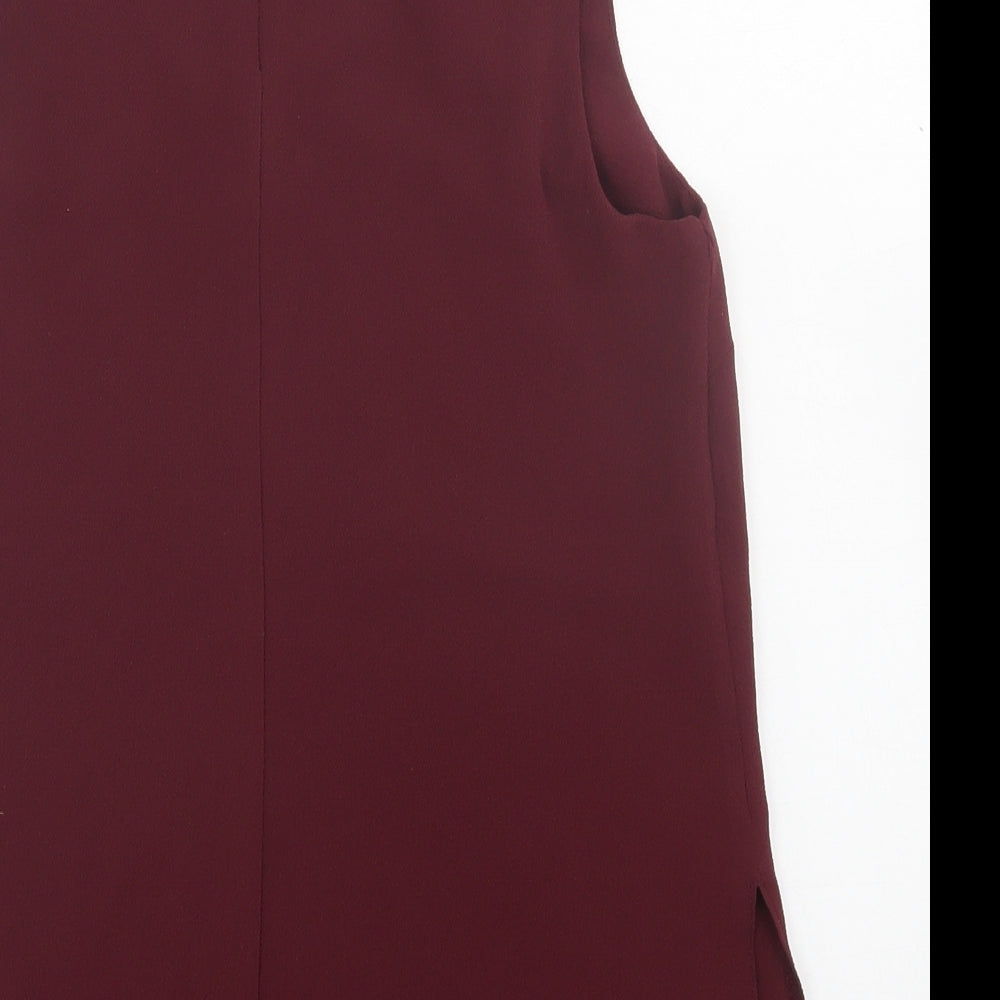 New Look Womens Red Polyester Basic Tank Size 6 Halter