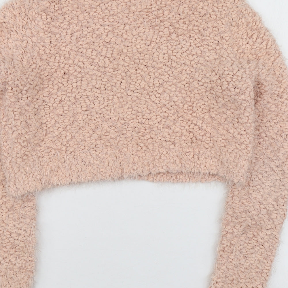 F&F Womens Pink Round Neck Polyester Pullover Jumper Size 10