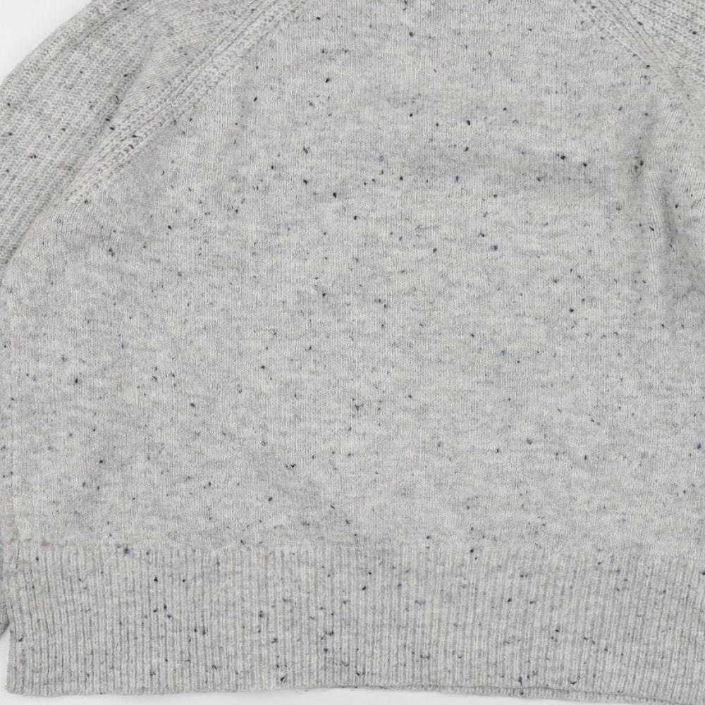 M7S Womens Grey Round Neck Acrylic Pullover Jumper Size M