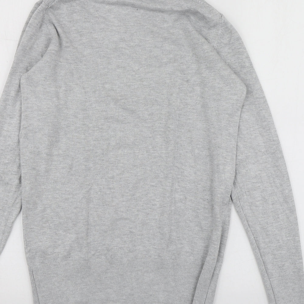 Dunnes Stores Womens Grey Roll Neck Viscose Pullover Jumper Size 40