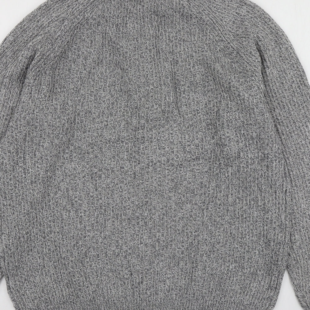 Pepeco Mens Grey High Neck Cotton Pullover Jumper Size M