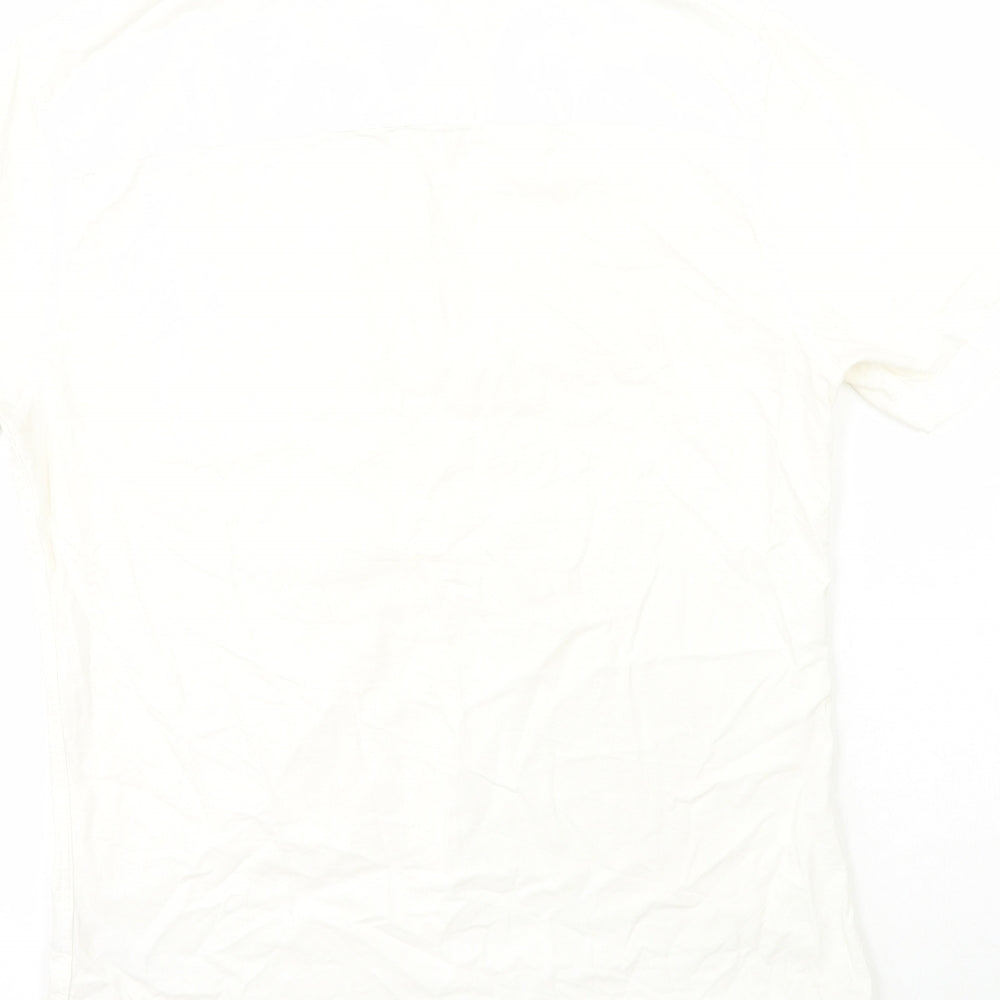 Topshop Mens White Cotton Button-Up Size M Collared