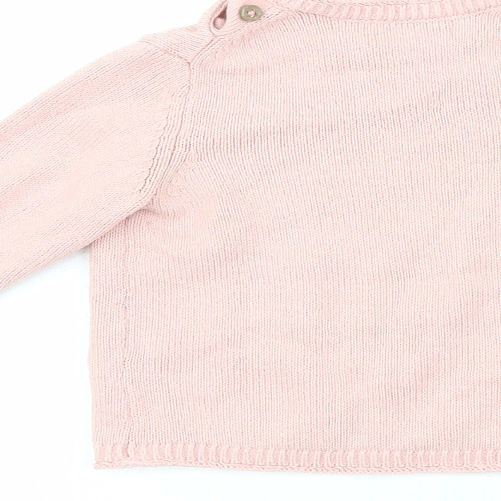 Mango Girls Orange Cork Cardigan Jumper Size 9-12 Months