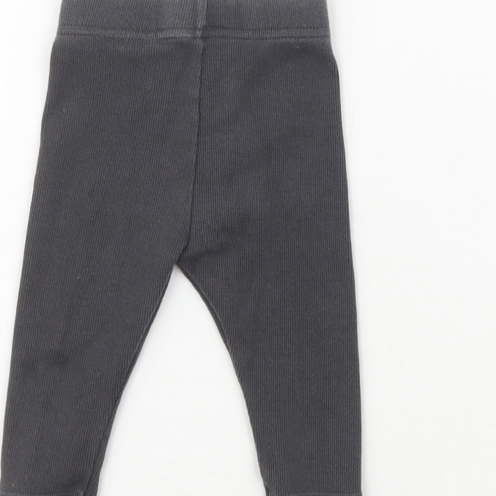 Marks & Spencer Girls Grey Cotton Sweatpants Leggings Size 3-6 Months