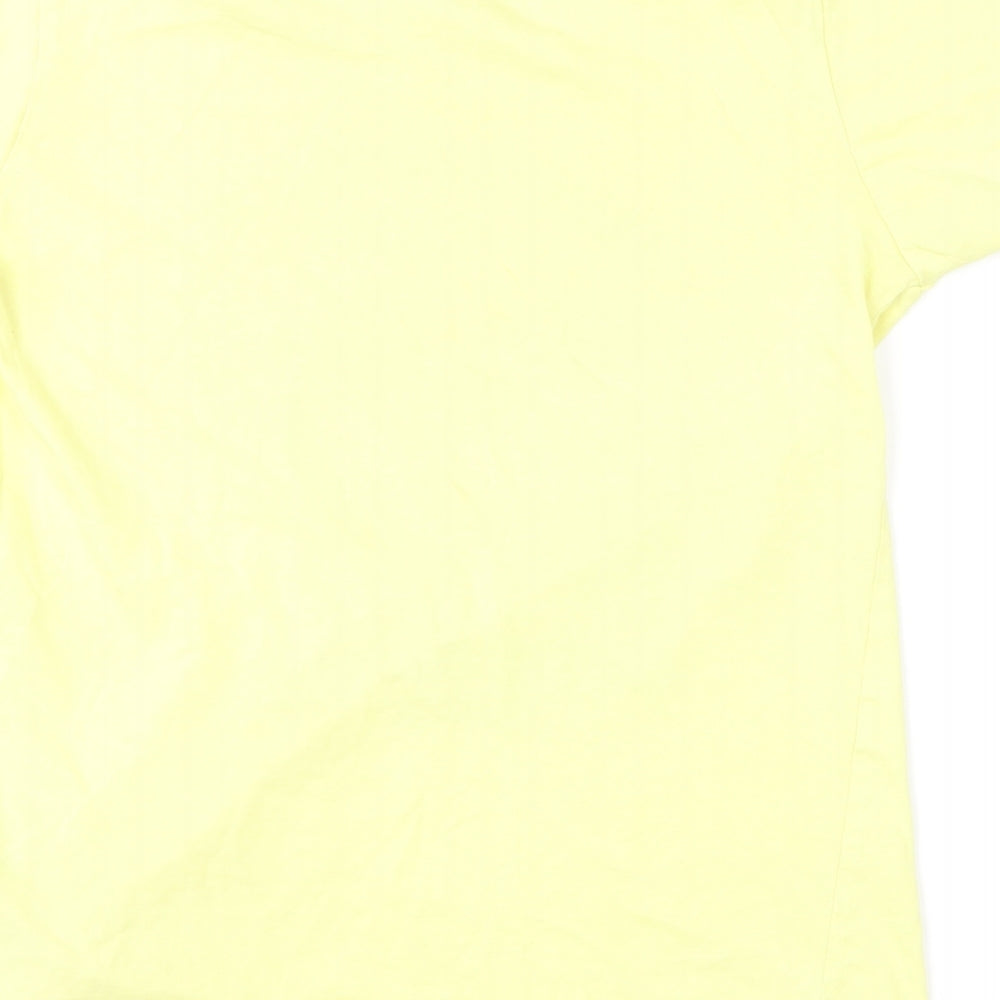 Dunnes Stores Boys Yellow Cotton Basic T-Shirt Size 10-11 Years Round Neck - Surfing