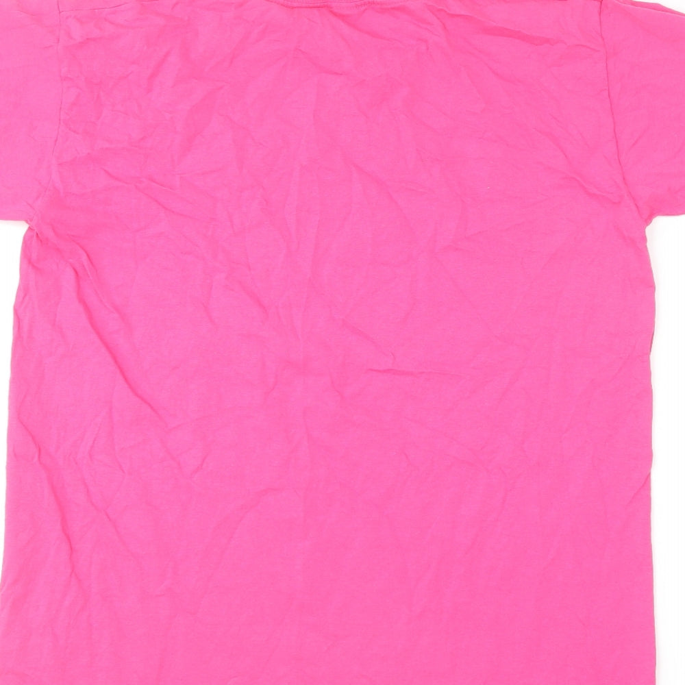 Fruit of the Loom Womens Pink Cotton Basic T-Shirt Size M Round Neck - Pretty Pink Charity