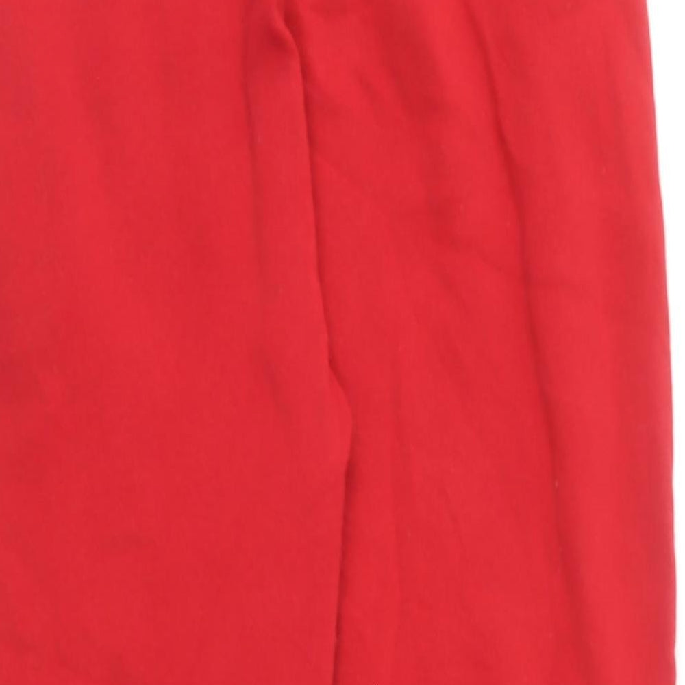 Primark Womens Red Cotton Jogger Trousers Size XS L26 in Regular