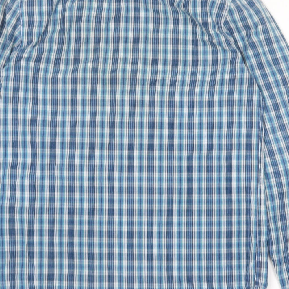 Core Series Mens Blue Plaid Cotton Button-Up Size S Collared
