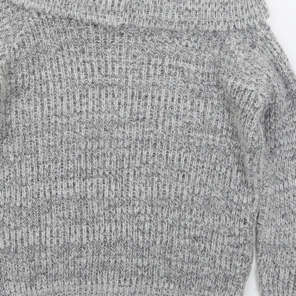 New Look Womens Grey Roll Neck Acrylic Pullover Jumper Size 6