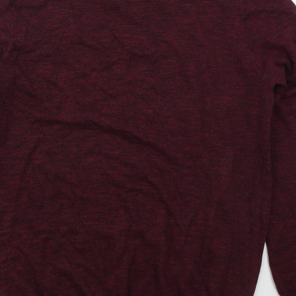 M&Co Mens Red Crew Neck Cotton Pullover Jumper Size M