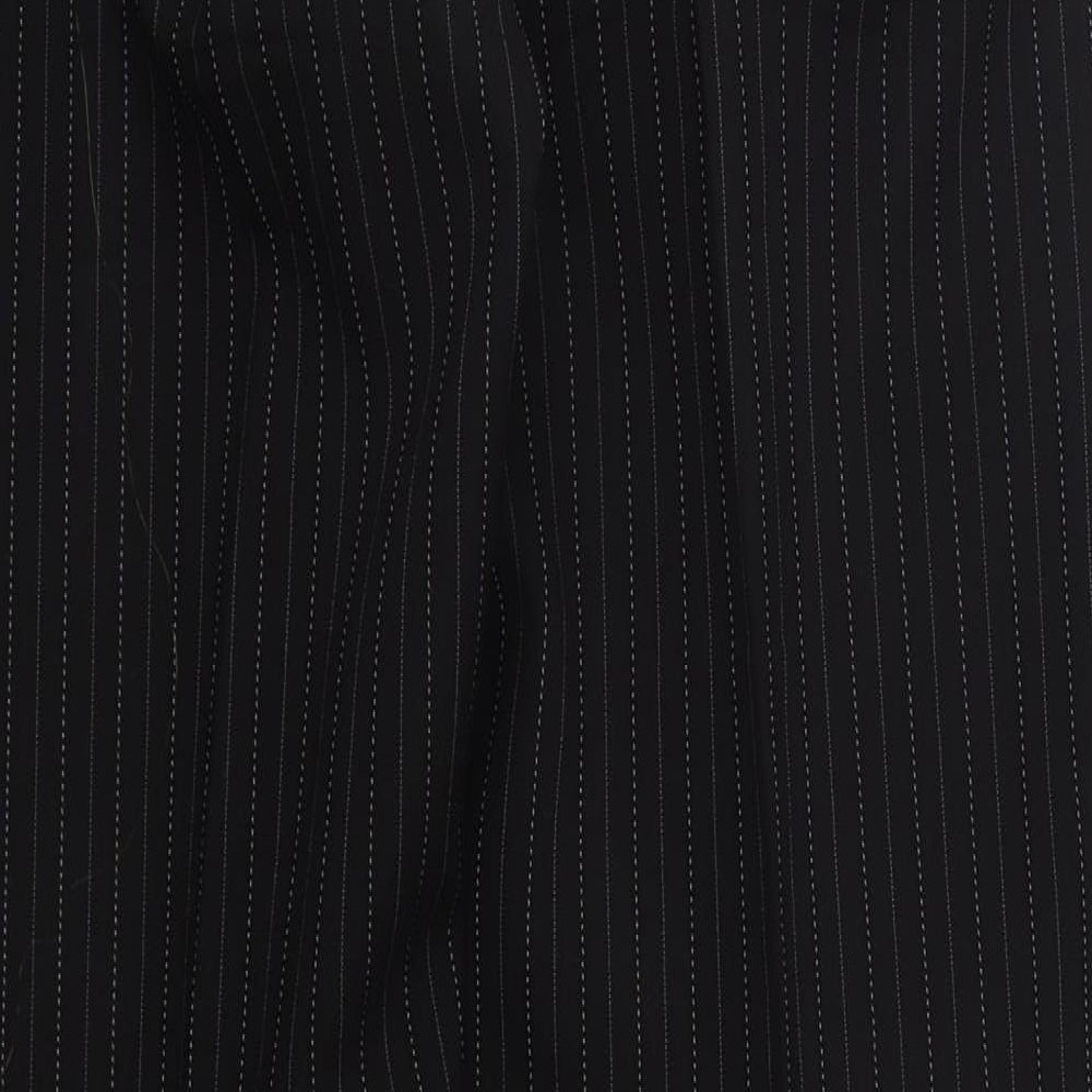 Evie Womens Black Striped Polyester Trousers Size 12 L28 in Regular Hook & Eye