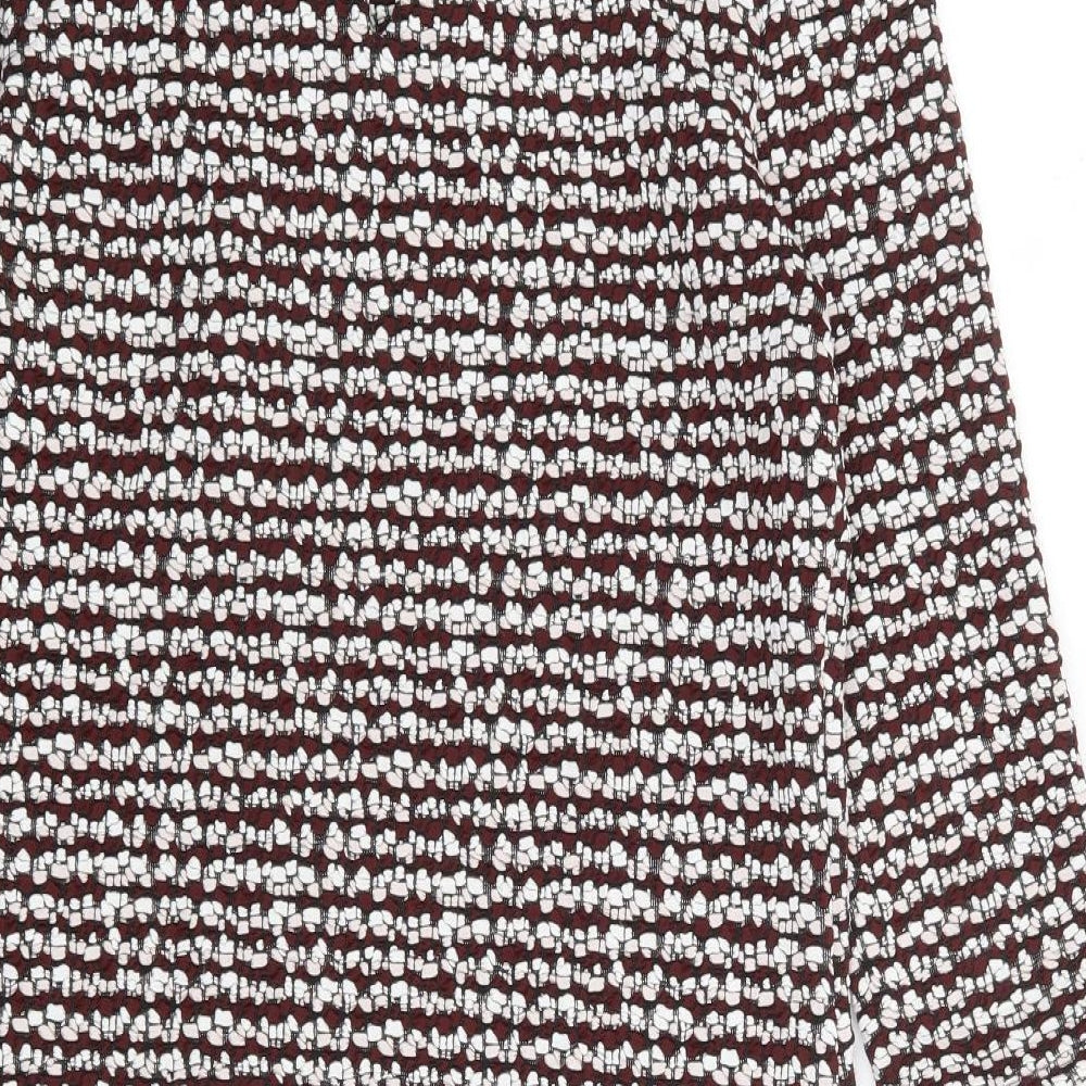Red Herring Womens Red Geometric Polyester Shift Size 8 Round Neck Pullover