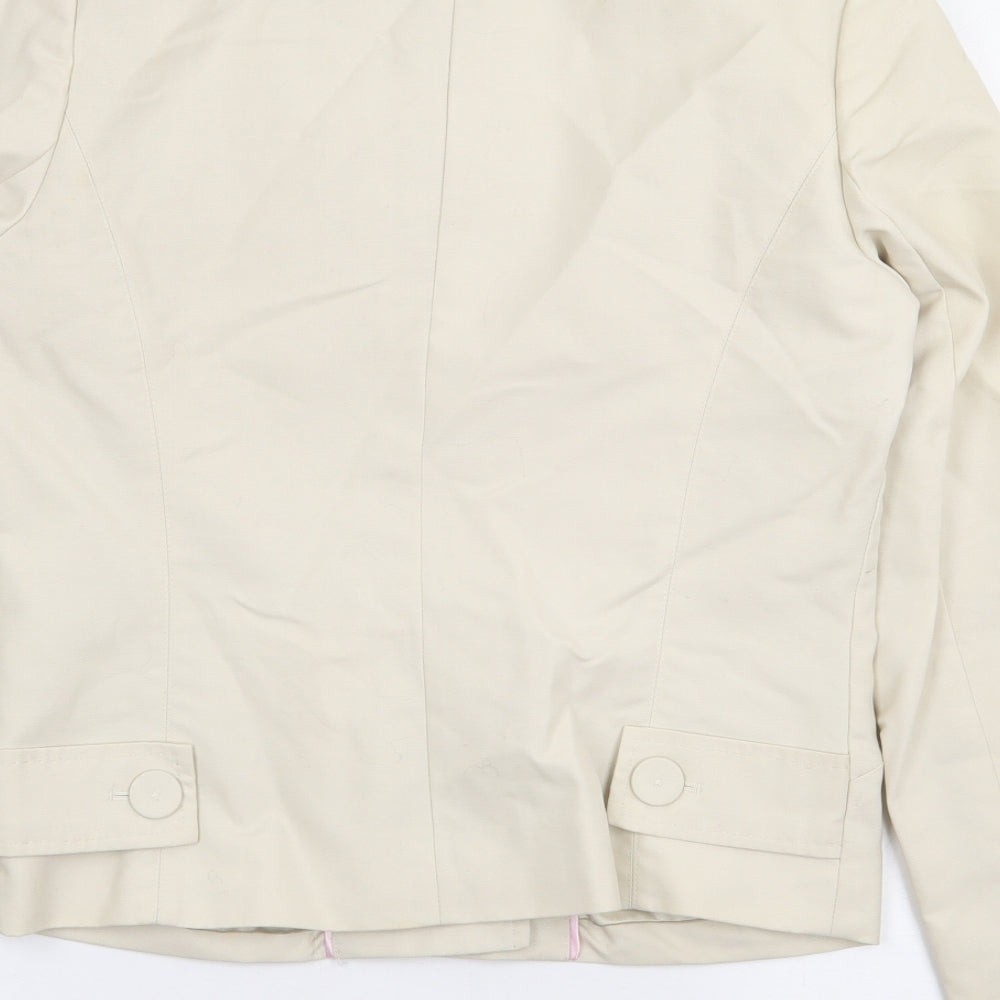 NEXT Womens Beige Jacket Size 8 Button