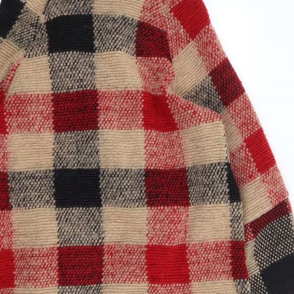 LV Clothing Womens Multicoloured Check Jacket Coatigan Size M Button