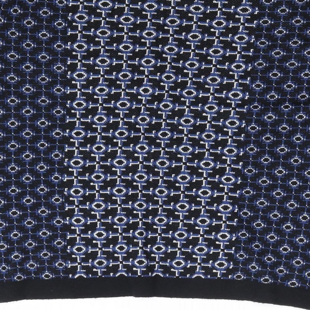 Topshop Womens Blue Round Neck Geometric Acrylic Pullover Jumper Size 10