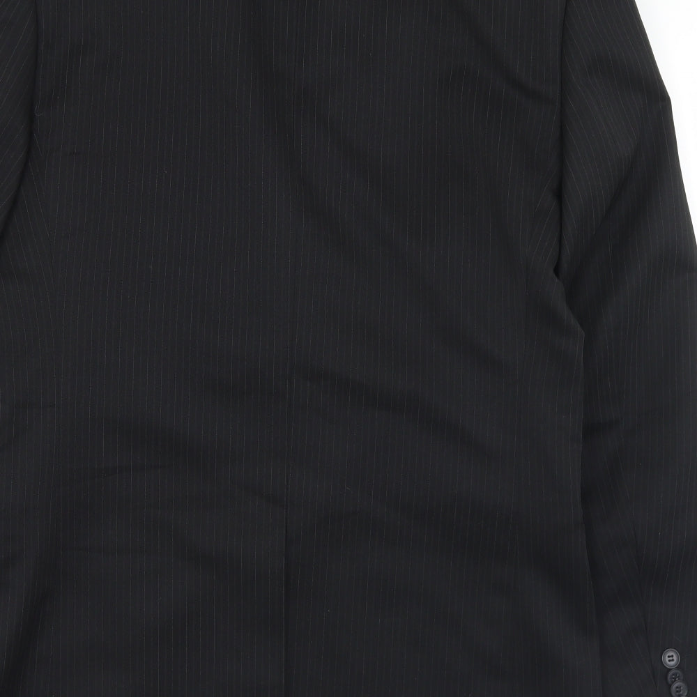Taylor & Wright Mens Black Striped Polyester Jacket Suit Jacket Size 40