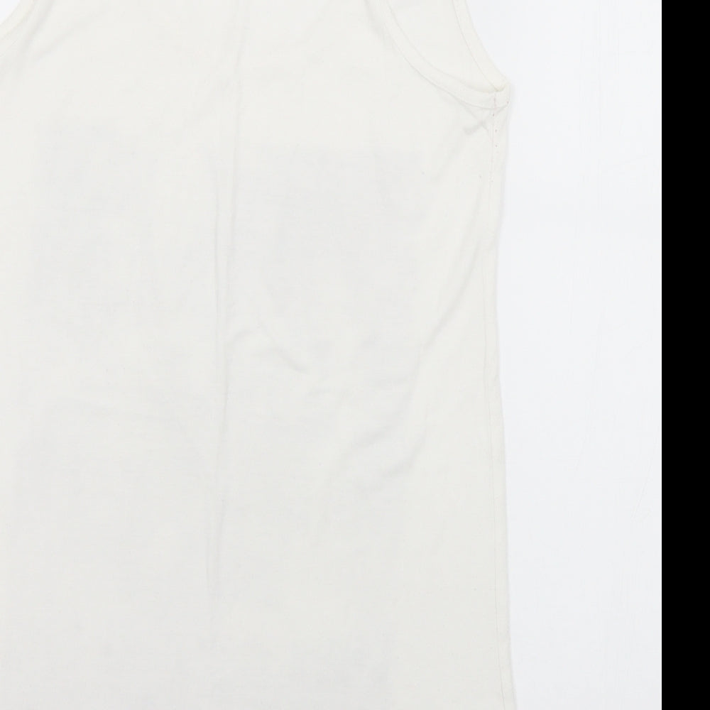 Chemistry Womens White Viscose Camisole Tank Size S Round Neck - S/M