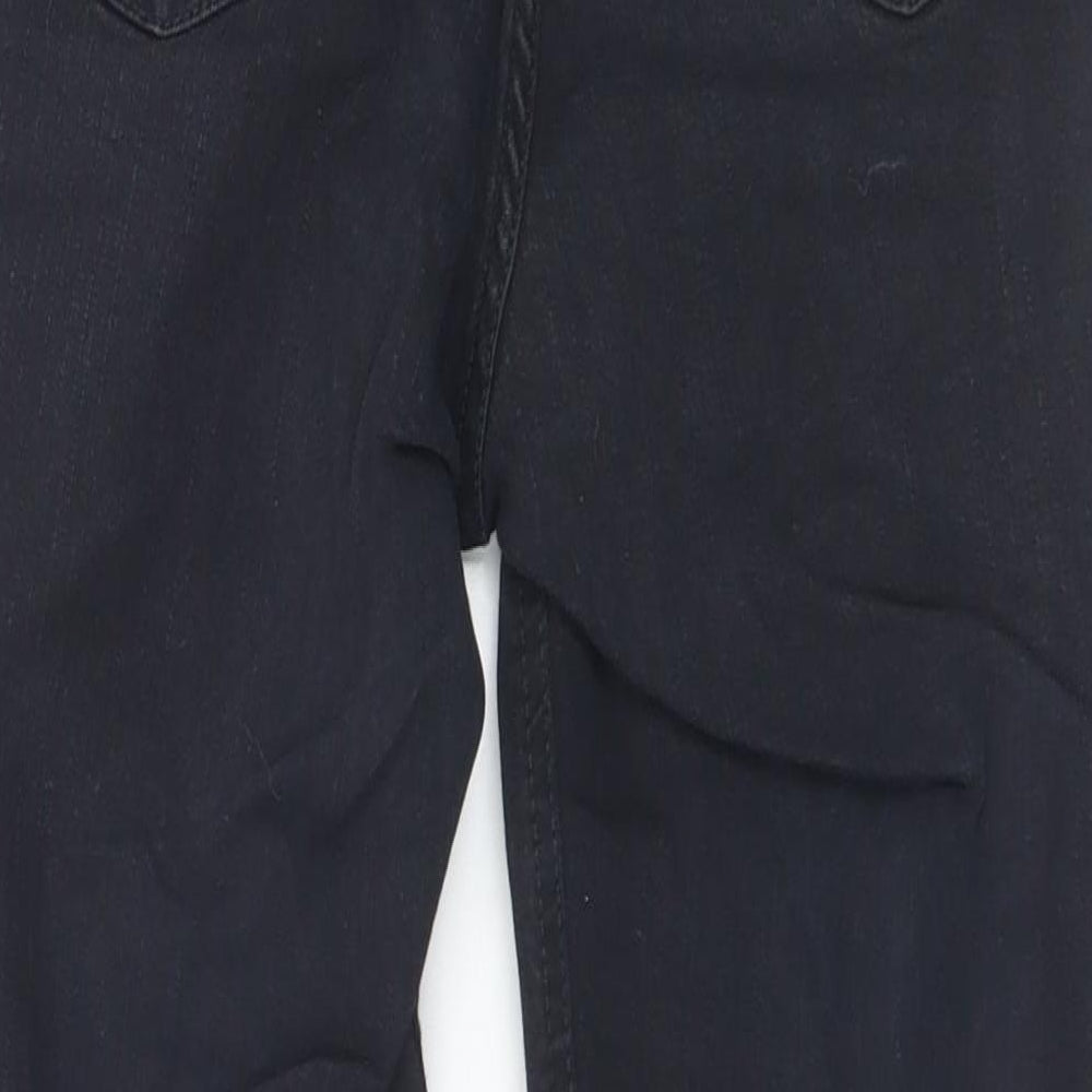 Topshop Womens Black Cotton Skinny Jeans Size 26 in L30 in Regular Button