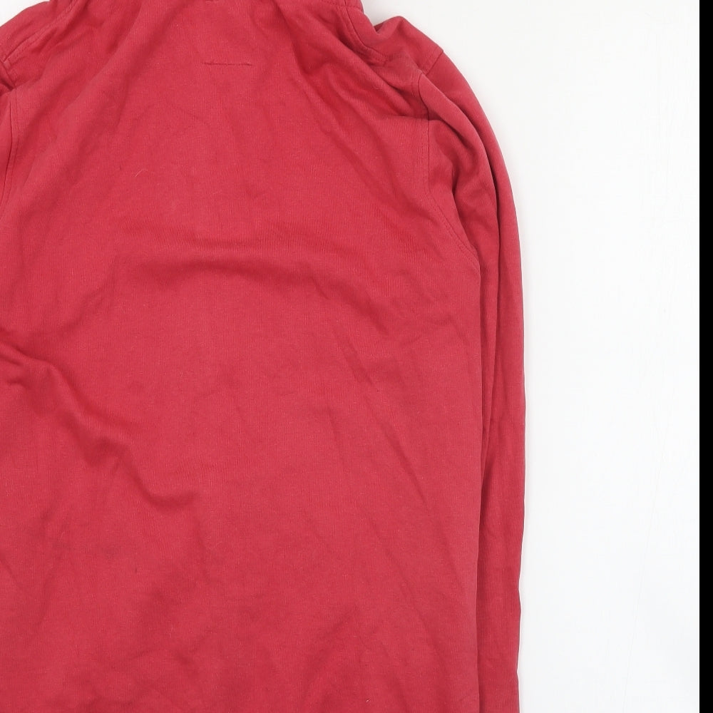 Pull and Bear Womens Red Cotton Full Zip Hoodie Size S Zip