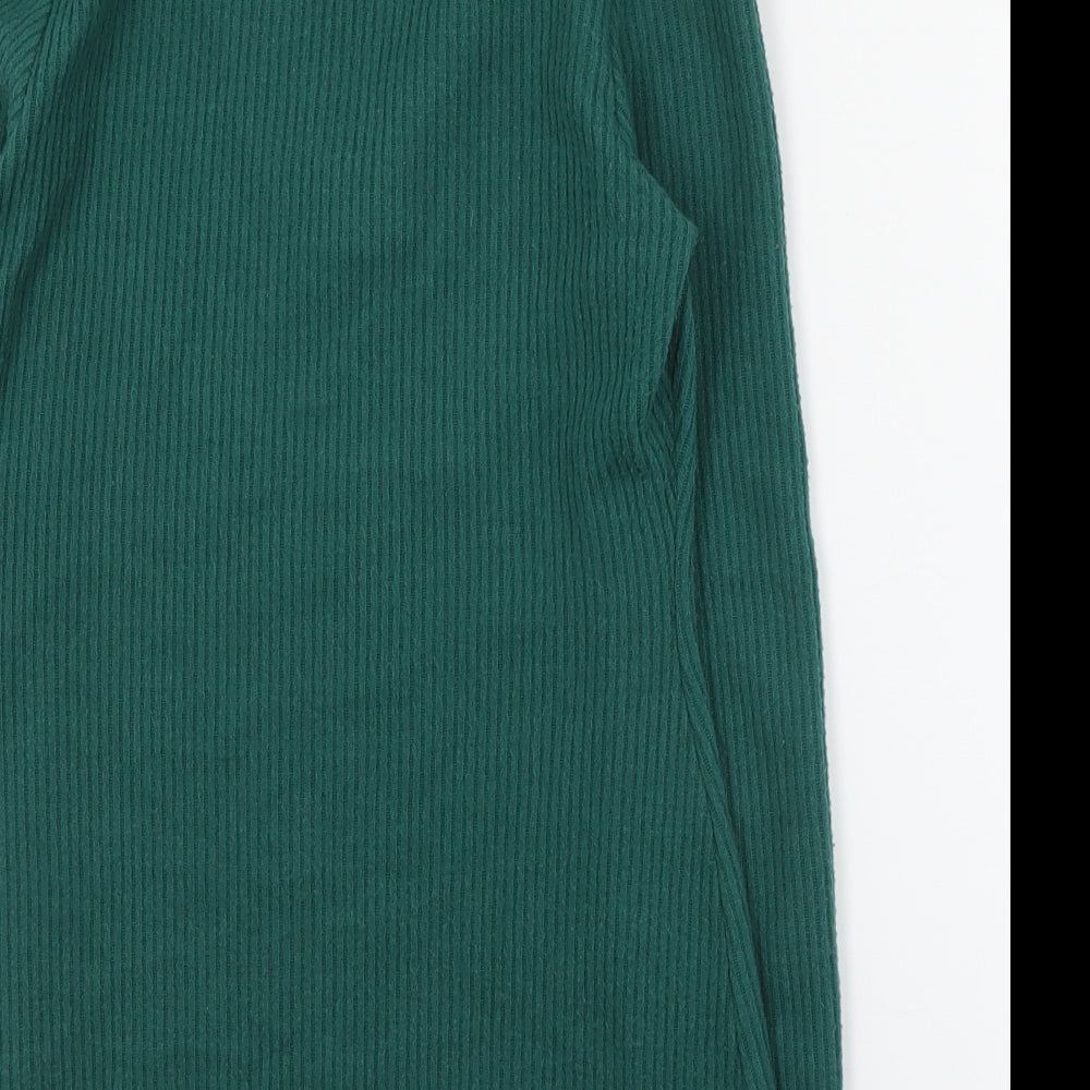 Dunnes Stores Womens Green V-Neck Polyester Pullover Jumper Size XS