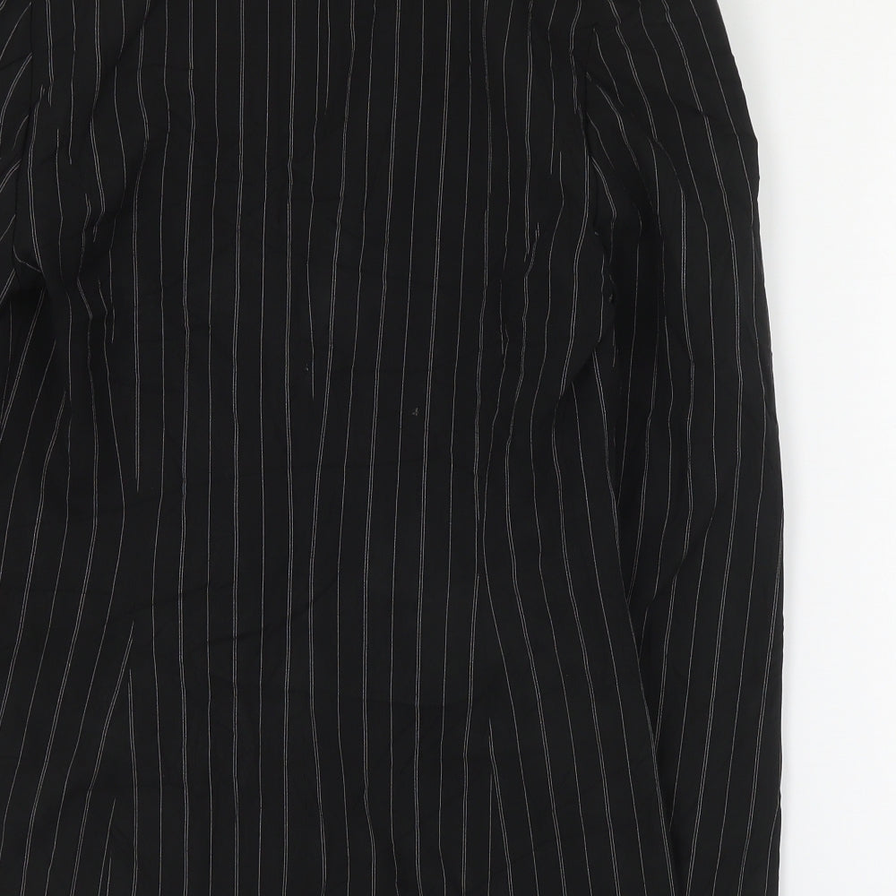 Pilot Womens Black Striped Polyester Jacket Suit Jacket Size 12