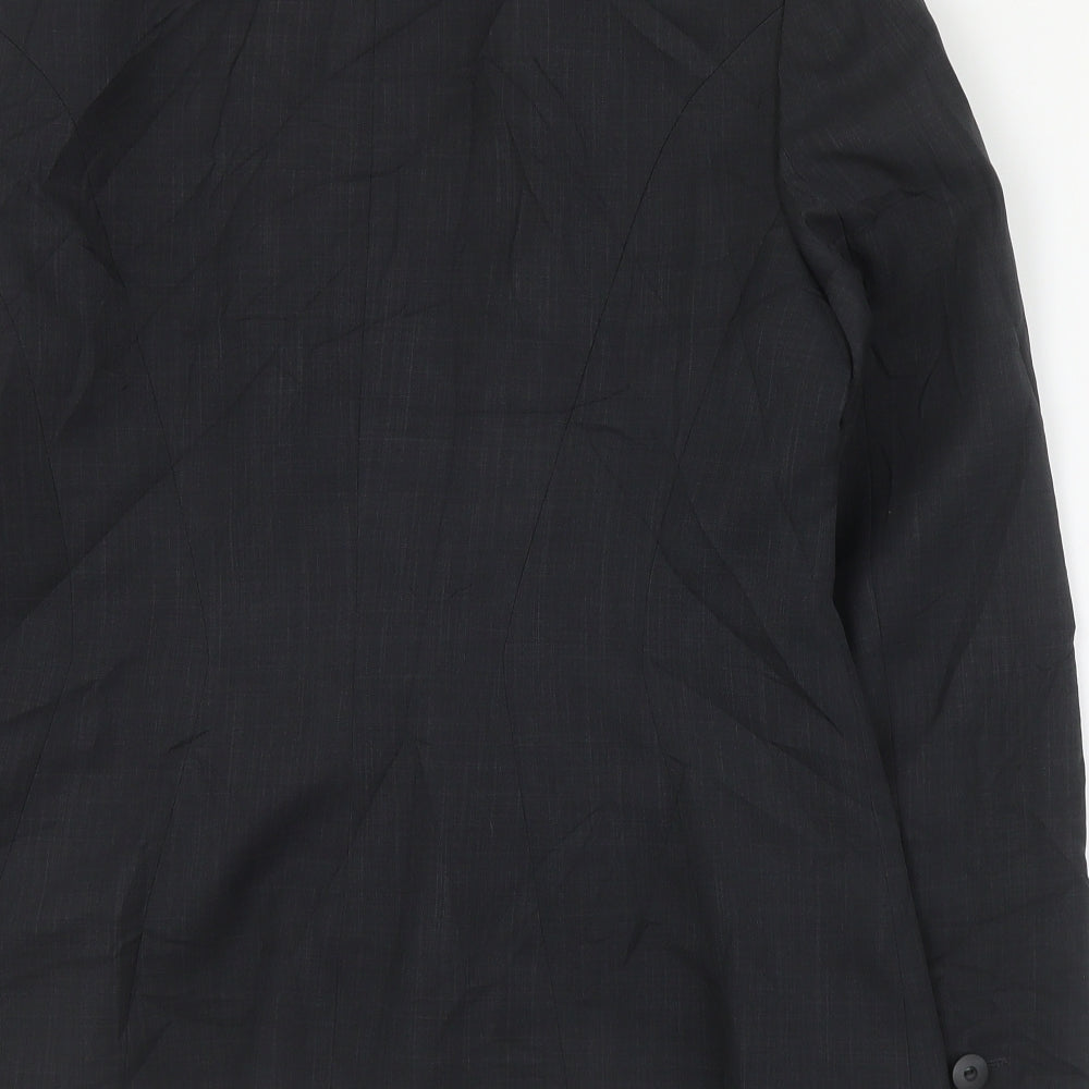 Collection Womens Grey Spotted Polyester Jacket Suit Jacket Size 14