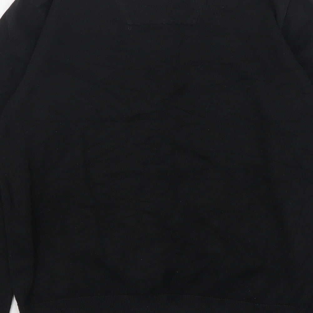 Tom Tailor Mens Black V-Neck Cotton Pullover Jumper Size M