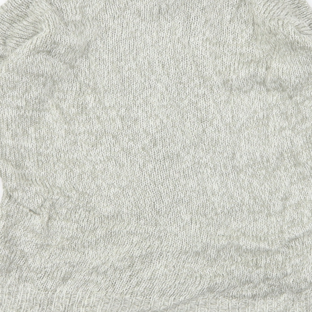 New Look Womens Grey Round Neck Acrylic Pullover Jumper Size S