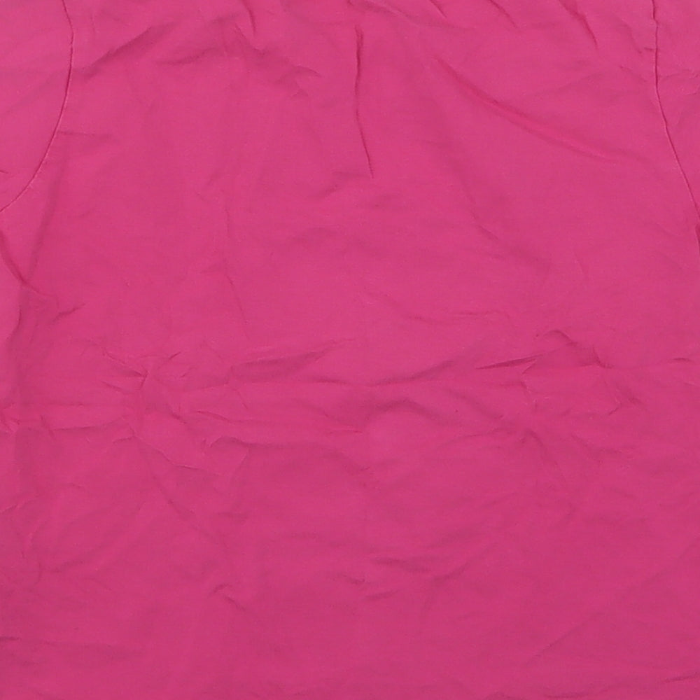 Disneyland Girls Pink Cotton Basic T-Shirt Size 8 Years Round Neck