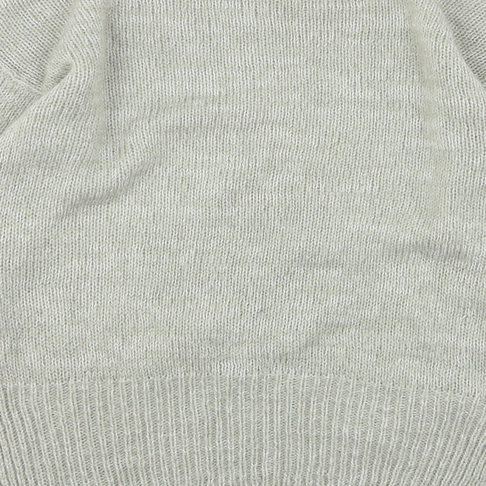 New Look Womens Grey Round Neck Acrylic Pullover Jumper Size S