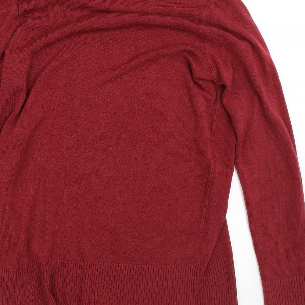 Papaya Womens Red High Neck Acrylic Pullover Jumper Size 14