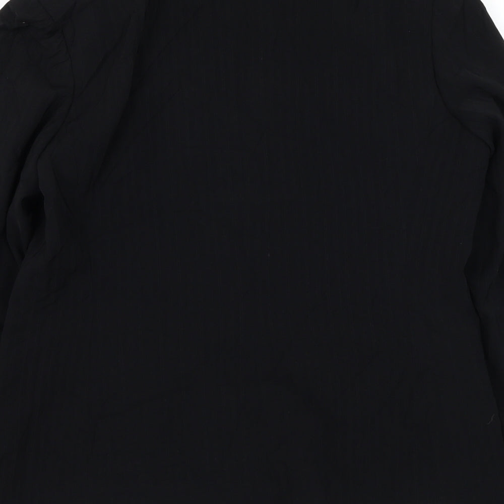 AMARANTO Womens Black Jacket Blazer Size 12 Button