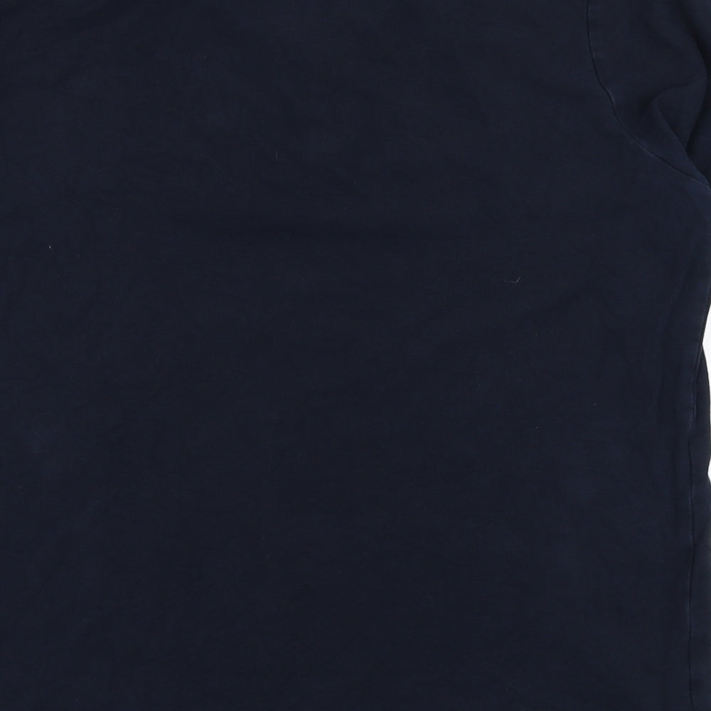 Code Mens Blue Cotton Polo Size L Collared Pullover