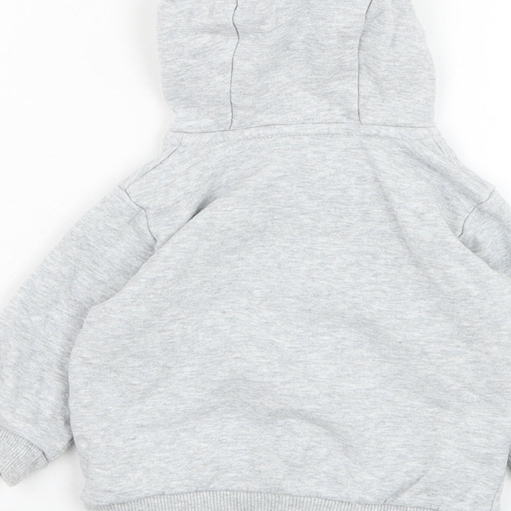Marks & Spencer Boys Grey Cotton Full Zip Jumper Size 3-6 Months Zip